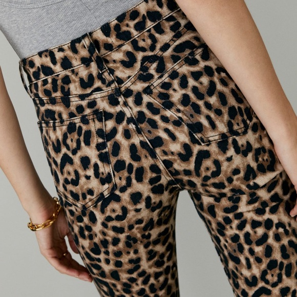Reformation Leopard High Rise Straight Jeans - Picture 3 of 5